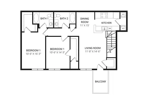 Floor plan Amethyst - 80% Affordable