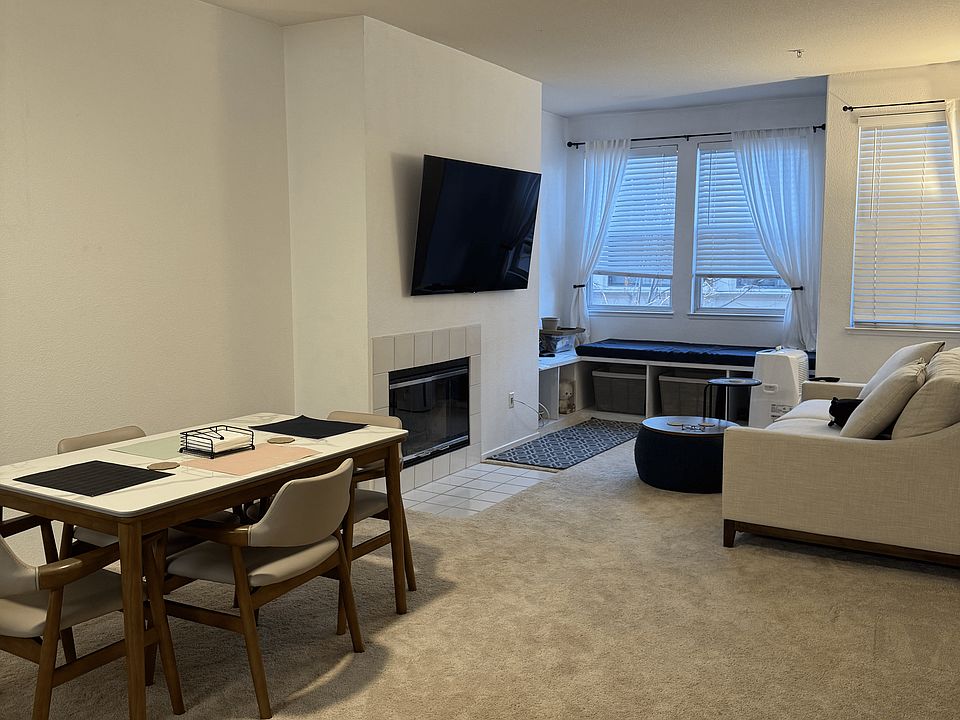 open dining/living room area