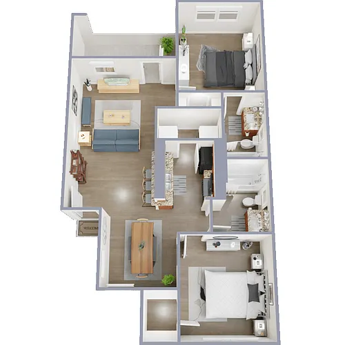 Floor plan 2 Bed Standard W/D