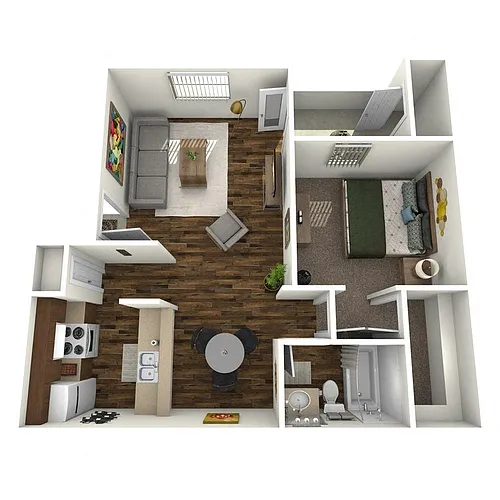 Floor plan 1 Bedroom 1 Bathroom