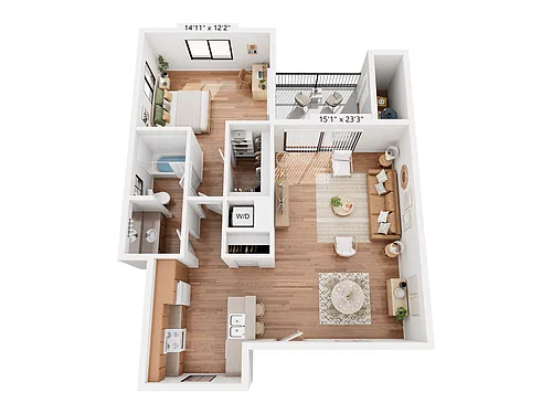 Floor plan 1BR/1BA