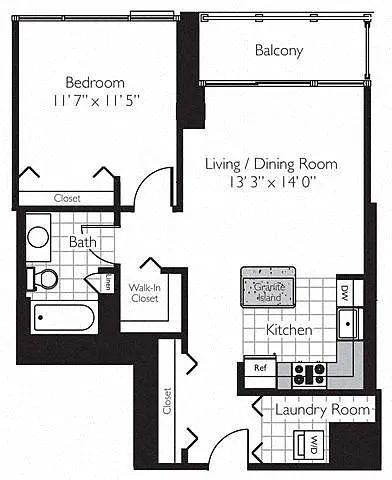 Floor plan ONE BEDROOM 05 - THE SHOREHAM
