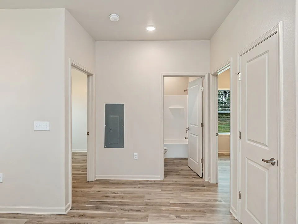 Hallway view highlighting the efficient flow and layout of the 2-bedroom floor plan.