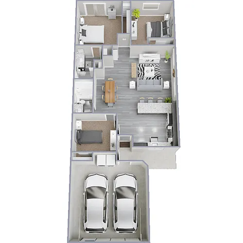 Floor plan 3 Bedroom 2 Bath