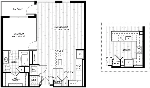 Floor plan 1 Bed/1 Bath-F_A01A_B
