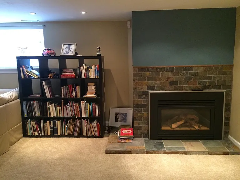 Downstairs fireplace
