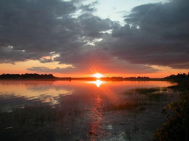 View of sunset over the river