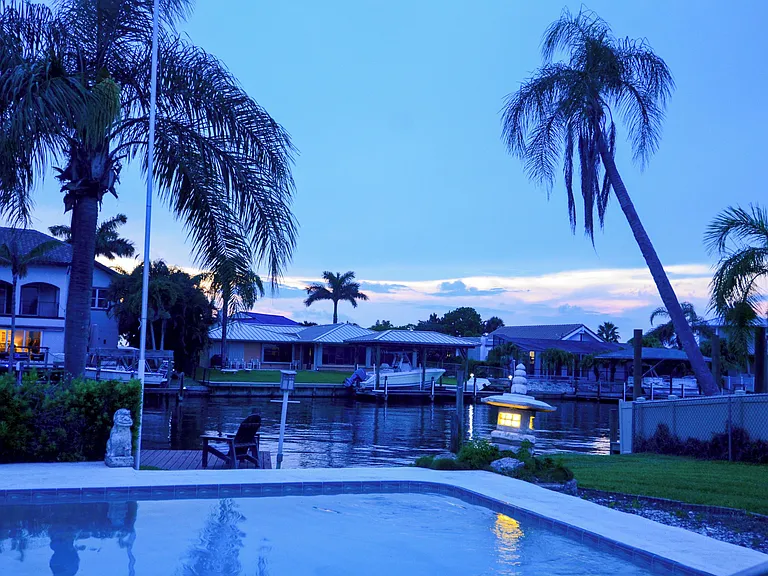 Heated pool overlooks the Banana River inlet