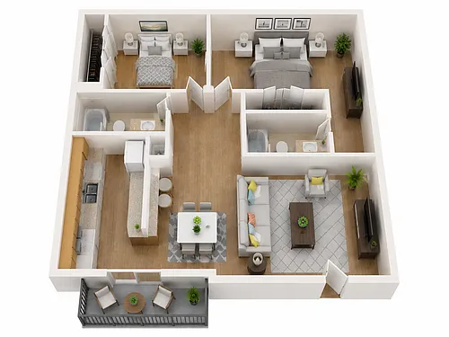Floor plan Westwood - 2 Bedroom Flat