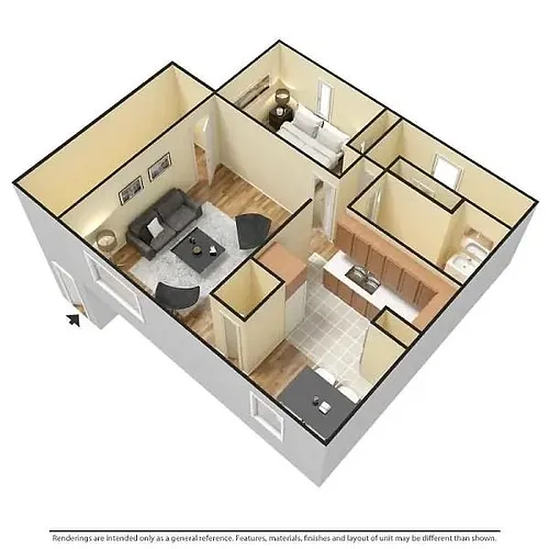 Floor plan 1 Bed 1 Bath