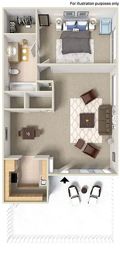 Floor plan 1X1 A