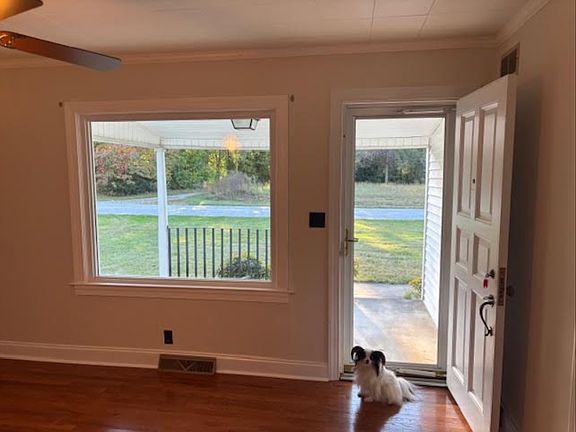 Brand new living room hardwood floors.