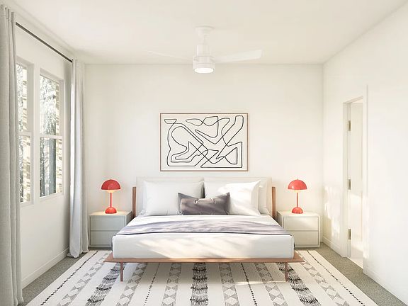 Primary suite with plush carpeting