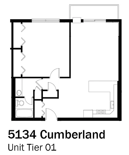 Floor plan 1bd/1b 1