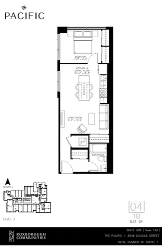 Floor plan 1 bedroom 1 bath 1 Bed 1 Bath 5
