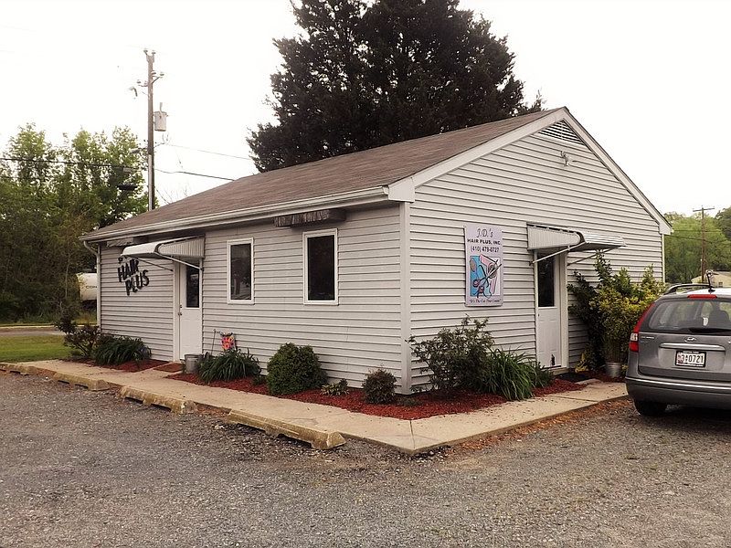 Front with large parking area