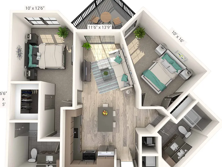 2 BR 2 Bath 2 BR 2 Bath