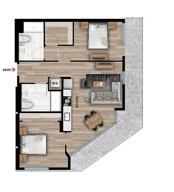 Floor plan B4 - 2 Bedroom