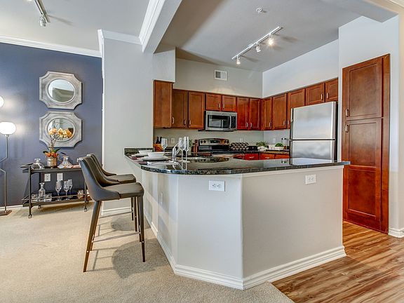 Newly renovated kitchen and living room.