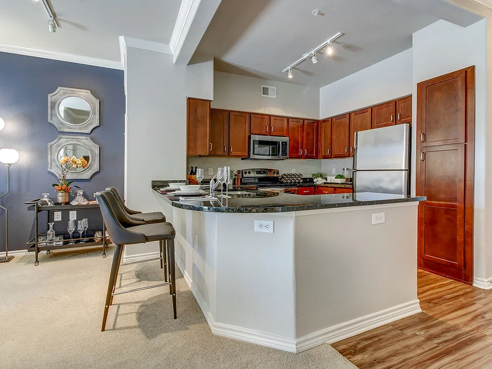 Newly renovated kitchen and living room.