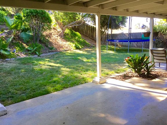 Rear yard with large covered patio