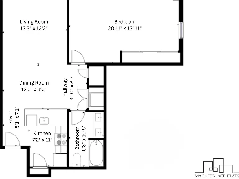 1x1 Standard l 805+ sq ft l Marketplace Flats 1x1 Standard l 805+ sq ft l Marketplace Flats
