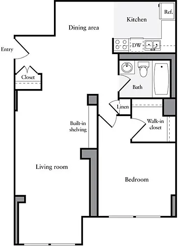 Floor plan 1 Bedroom E