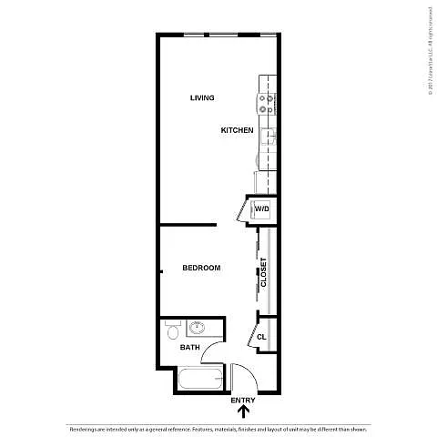 Floor plan 1 Bed/1 Bath Open-a1
