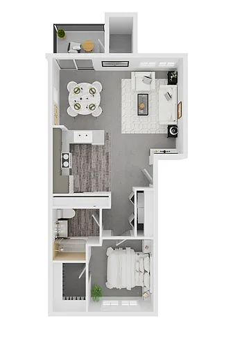 Floor plan 1/1 658sf
