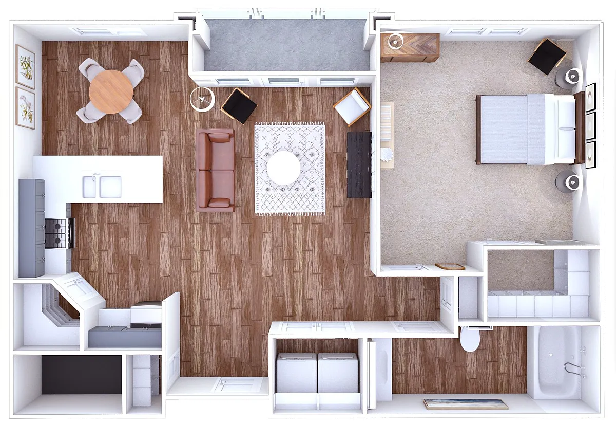 Floor plan The Boulevard 1x1