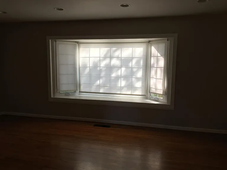 Privacy shades in living room