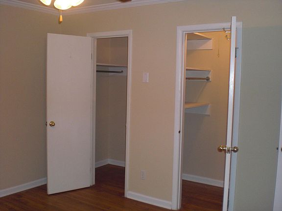 Walk in closets in master BR. Lots of storage with shelves. 2nd large BR also has a walk-in closet.