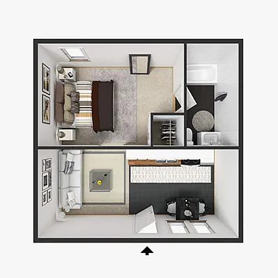 Floor plan North Single Suite