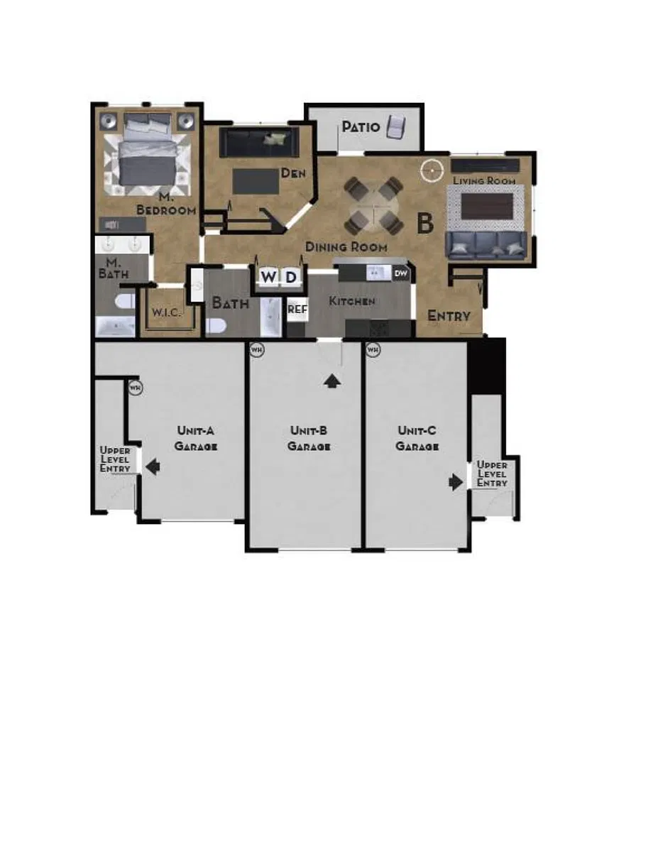 Floor plan 2x2 Downstairs unit