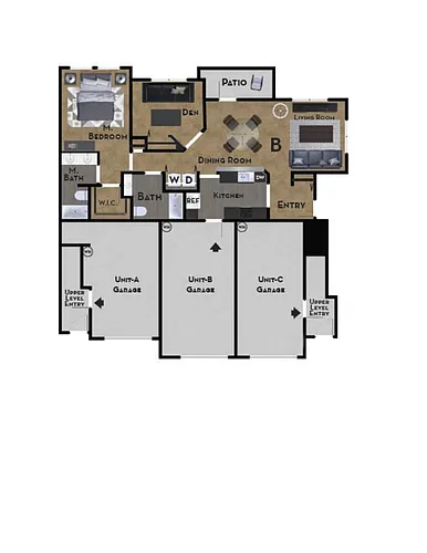 Floor plan 2x2 Downstairs unit