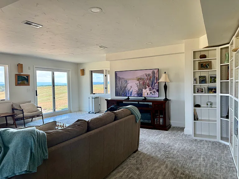 70-inch Samsung photo TV on gas fireplace