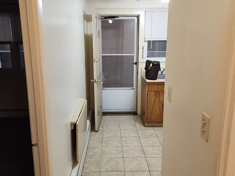 looking from living room to kitchen