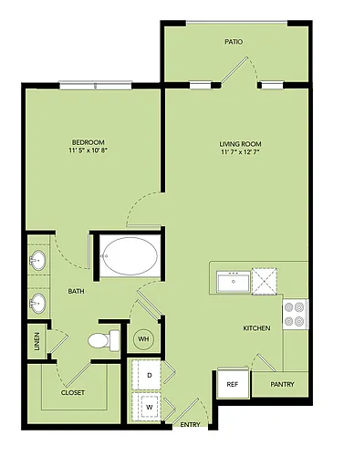Floor plan A2-657sf-A2.5