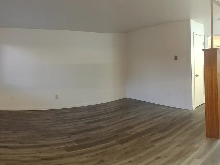 living room view from dining area