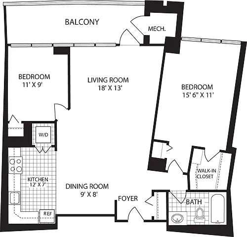 Floor plan 2 Bedrooms P