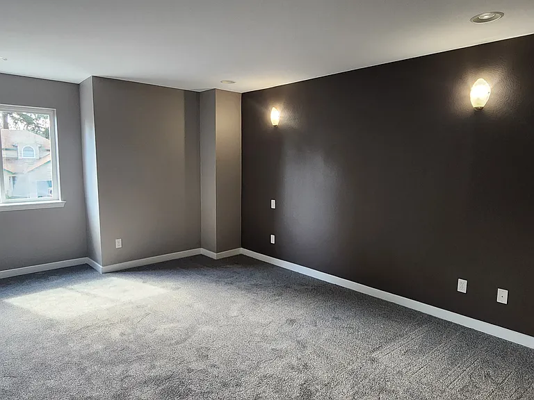Master bedroom with opera lights