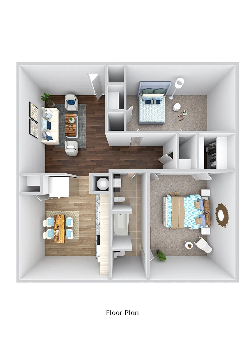 Floor plan 2 BR, 1.5 Bath