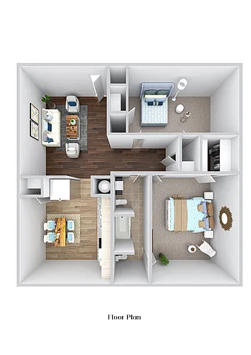 Floor plan 2 BR, 1 Bath
