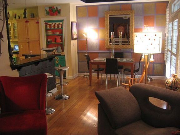 Dining Room Overlooks Living Room