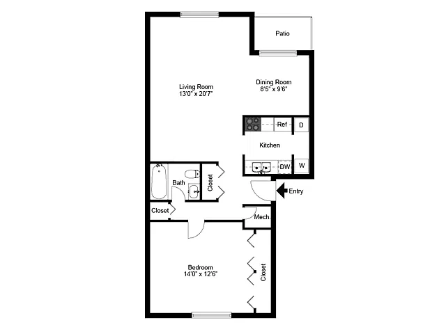 Floor plan One Bedroom