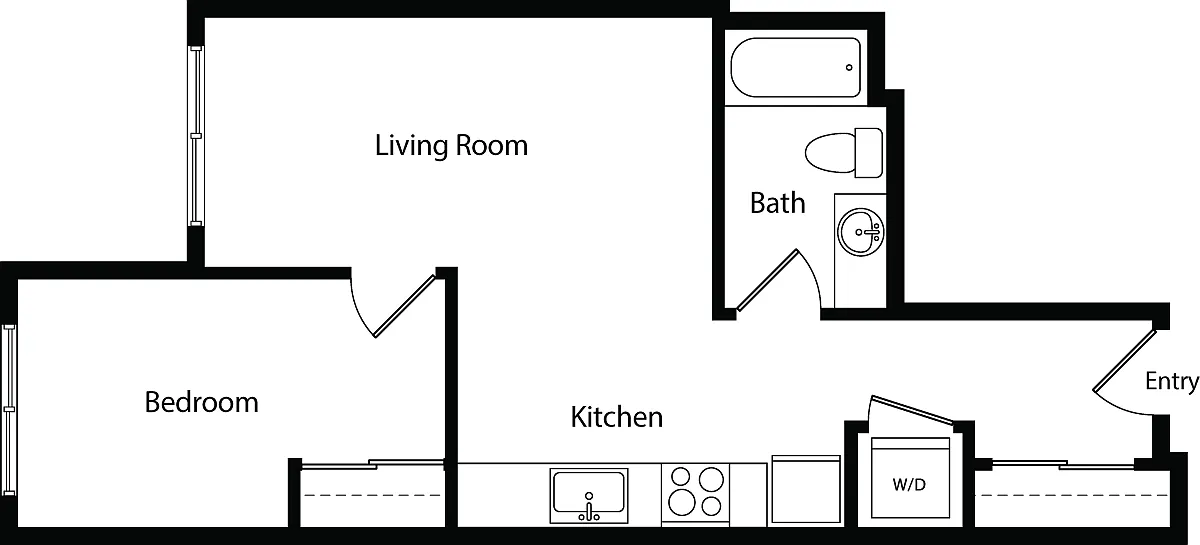 Floor plan One Bedroom B