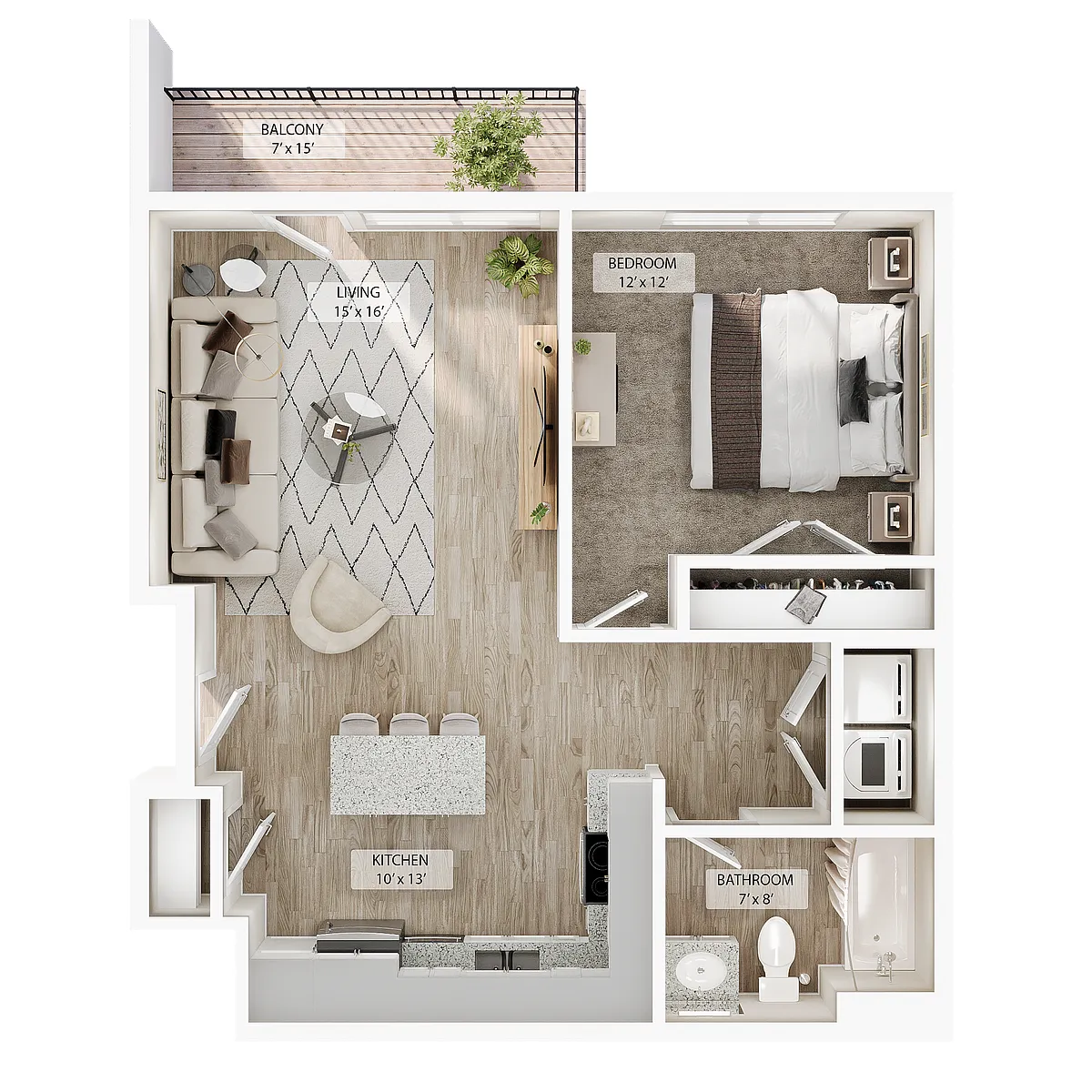 Floor plan 1 BR Arbor Summit