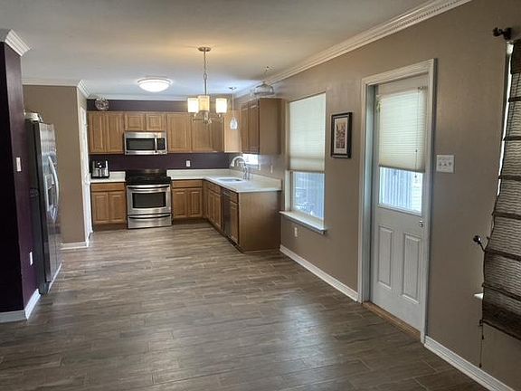 View of kitchen from living room.