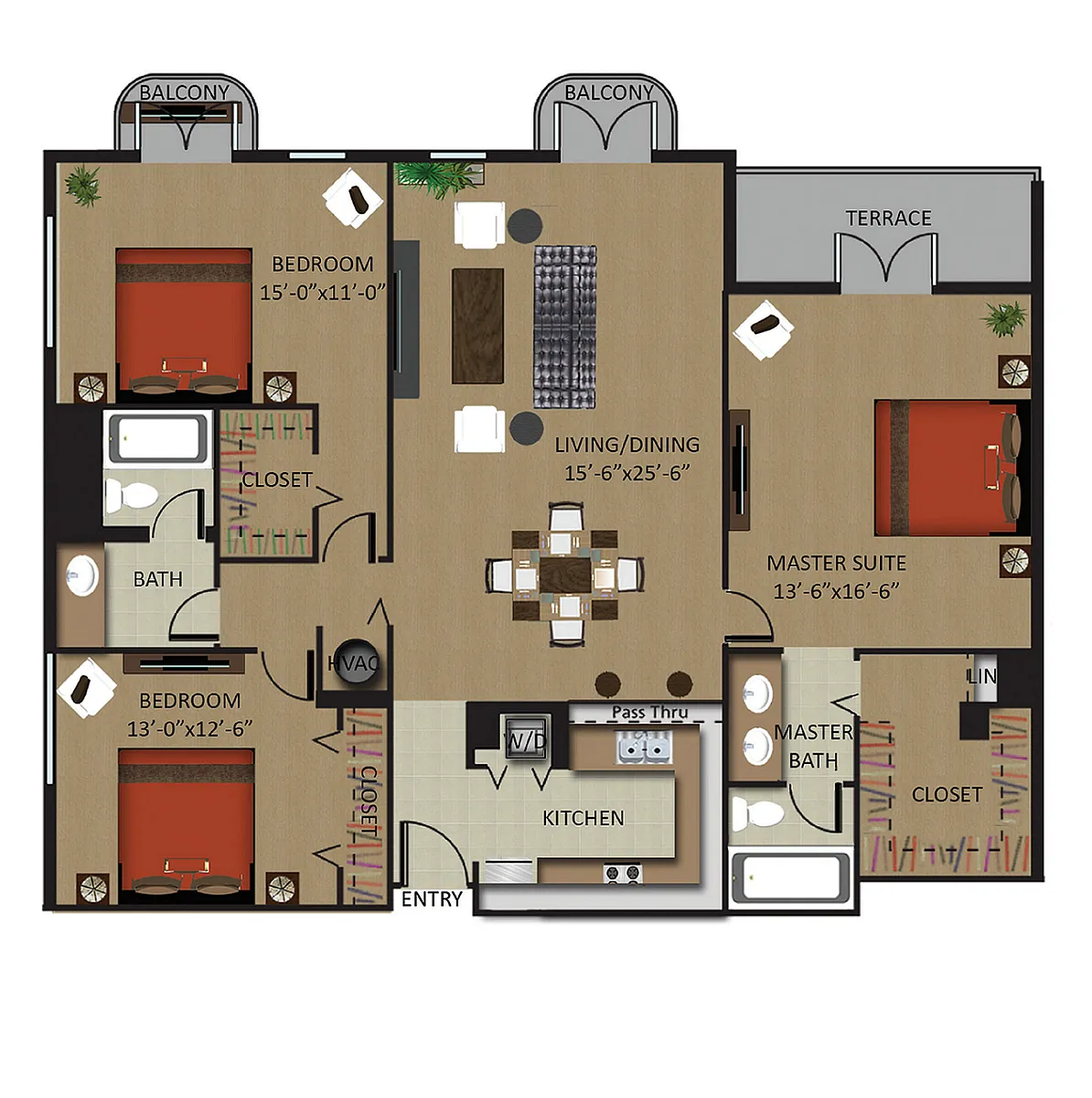 Floor plan Hibiscus 3/2