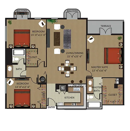 Floor plan Hibiscus 3/2